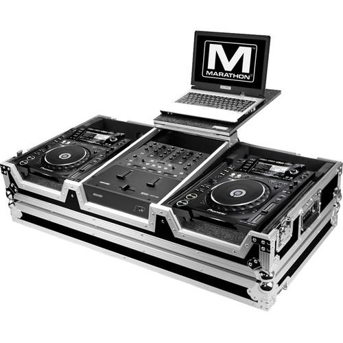 Marathon Flight Road Case for 2 Large Format Players and Rane 61 Serato Mixer with Laptop Shelf