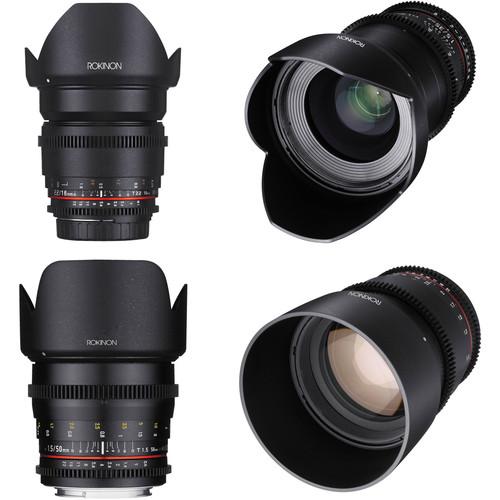 Rokinon 16, 35, 50, 85mm Cine DS Lens Bundle for Nikon F Mount