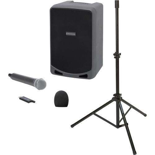 Samson Portable PA System with Microphone, Windscreen & Speaker Stand - Kit
