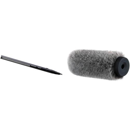 Sennheiser MKH 416-P48 Short Shotgun Interference Tube Mic & Auray Fur Windshield Kit