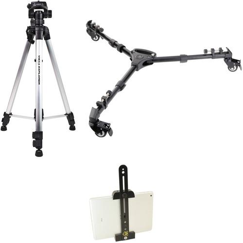 Davis & Sanford Explorer V Tripod Kit with 3-Way Pan Tilt Head, Universal Dolly, and Tablet Mount Adapter