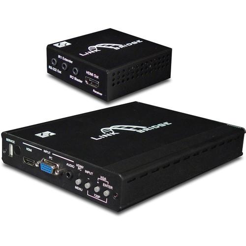 Link Bridge HDBaseT HDMI VGA Scaling Transmitter & HDMI Wall Plate Receiver Kit