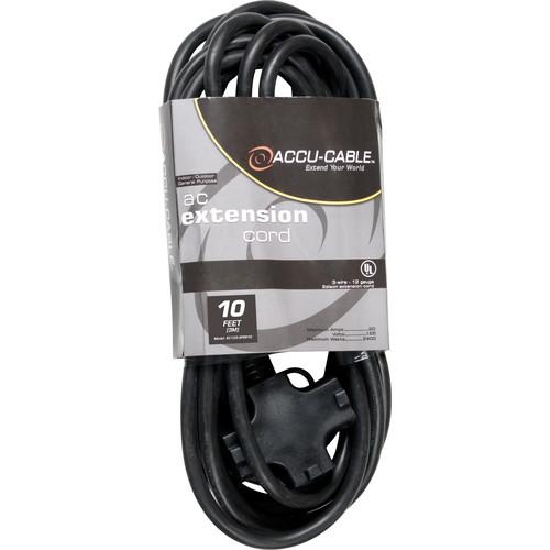 American DJ Accu-Cable 3-Wire Edison AC Extension Cord with Three Plugs