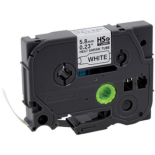 Brother HSe211 Black on White Heat Shrink Tubing