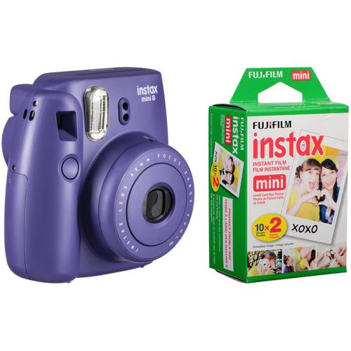 FUJIFILM instax mini 8 Instant Film Camera with Twin Pack of Instant Color Film Kit