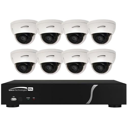 Speco Technologies ZIPL88D2 8-Channel 1080p NVR with 2TB HDD and 8 3MP Dome Cameras