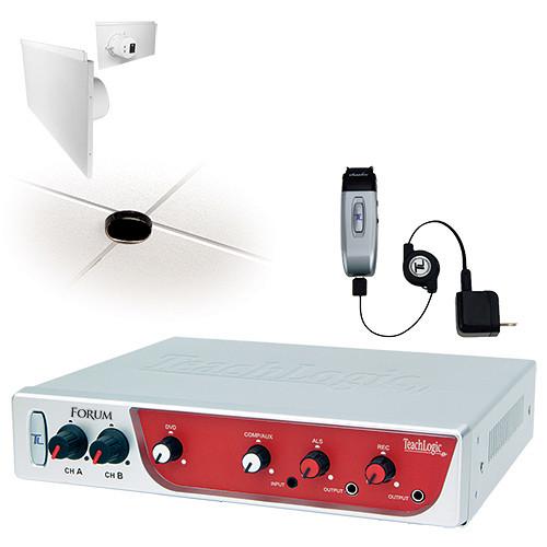 TeachLogic IRF-3150 Forum Wireless Classroom Microphone System with Sapphire Mic & 4 Lay-In Ceiling-Mount Speakers