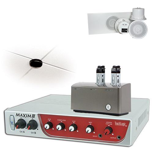 TeachLogic IRM-5655 Maxim III Wireless Classroom Microphone System with Sapphire Mic & 4 Ceiling-Mount Speakers