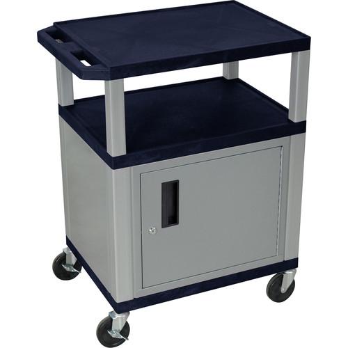 Luxor 34" A V Cart with 3 Shelves, 3-Outlet Electrical Assembly and Cabinet