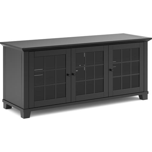 Salamander Designs Audio Video Cabinet in Matte Black with Glass Doors