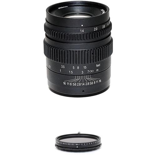 SLR Magic Cine 35mm T1.4 Mark II Lens with E Mount and 52mm Variable ND Kit