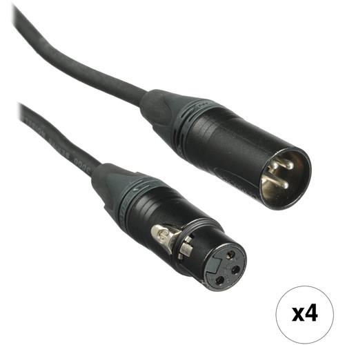 Kopul 4-Pack of Premium Performance 3000 Series XLR M to XLR F Microphone Cables - 20