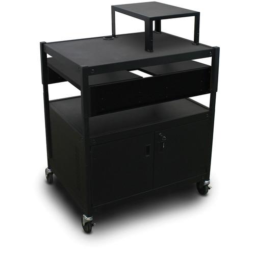 Marvel Spartan Series MVBACS2432-02 Adjustable Media Projector Cart with Cabinet, Expansion Shelf, and 2 Pull-Out Side Shelves