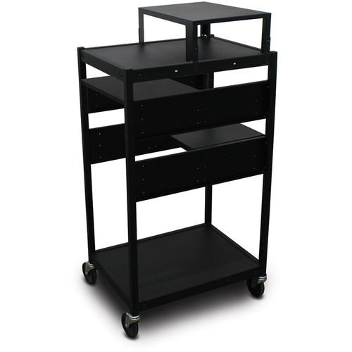 Marvel Vizion Spartan Series MVBFES2418-02 Classroom Media Projector Cart with 2 Pull-Out Side Shelves & Expansion Shelf