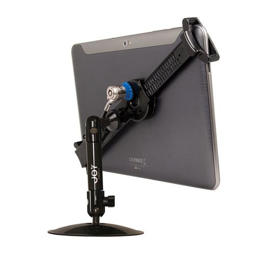 The Joy Factory LockDown Universal Desk Countertop Carbon Fiber Stand with Key Lock for 7-10.1" Tablets