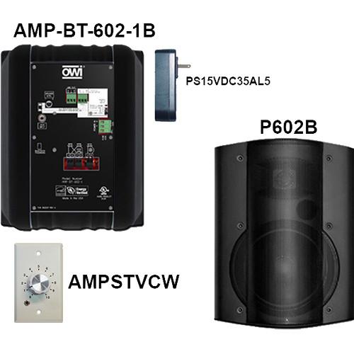 OWI Inc. AMP-BT-602-2BVC Kit of Two Surface-Mountable Bluetooth Speakers & Volume Control Panel