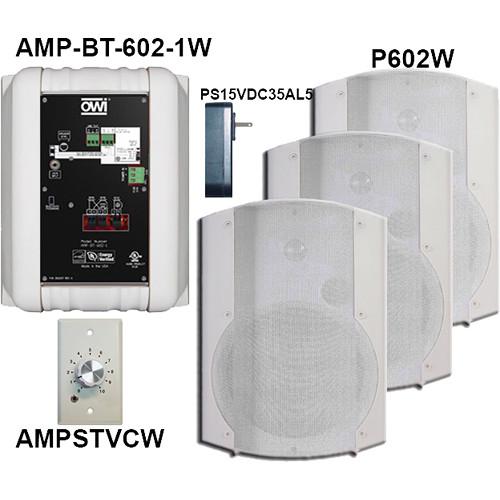 OWI Inc. AMP-BT-602-4WVC Kit of Four Surface-Mountable Bluetooth Speakers & Volume Control
