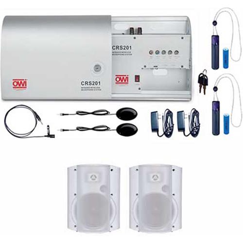 OWI Inc. CRS201-2P-6278W2 IR Wireless Microphone System with 2x P6278 6" Speakers