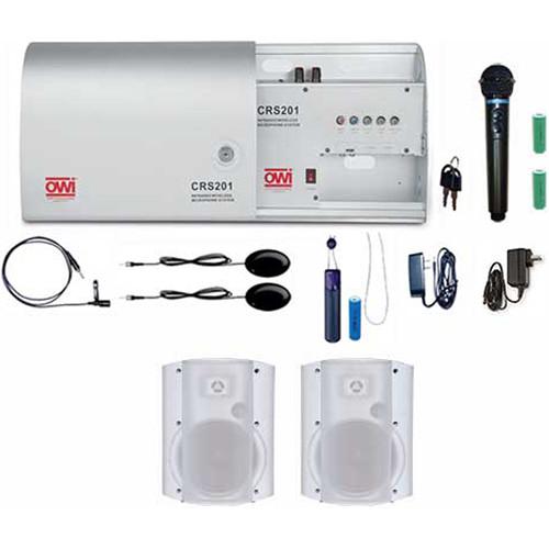 OWI Inc. CRS201-HP-6278W2 Infrared Wireless Microphone System with 2x P6278 6" Speakers