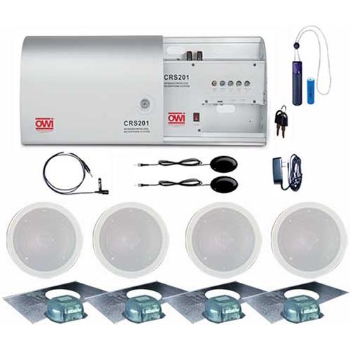 OWI Inc. IR Wireless Microphone System with Pendant Microphone Kit and Four IC5 Speakers