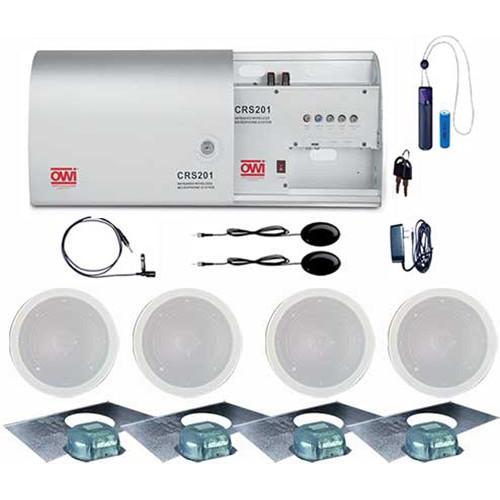 OWI Inc. IR Wireless Microphone System with Pendant Microphone Kit and Four IC6 Speakers