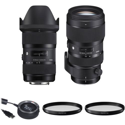 Sigma 18-35mm f 1.8 and 50-100mm f 1.8 DC HSM Art Lenses Kit for Canon EF