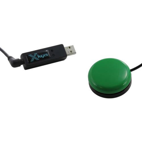X-keys USB 3 Switch Interface with Green Orby Switch, X-keys, USB, 3, Switch, Interface, with, Green, Orby, Switch