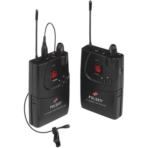 Polsen ULW-16 16-Channel Camera-Mountable UHF Wireless System with PL-4 Lavalier Microphone -