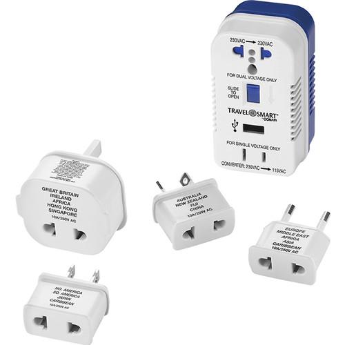 Travel Smart by Conair 2-Outlet 1875W Converter Set with USB Port and 4 Adapter Plugs