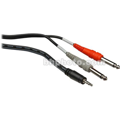 Hosa Technology Stereo Mini Male to 2 Mono 1 4" Male Insert Y-Cable - 3