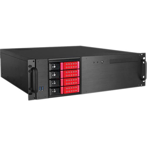 iStarUSA D-340HN-T 3 RU Compact 4 x 3.5" Bay Trayless Hotswap microATX Rackmount Chassis