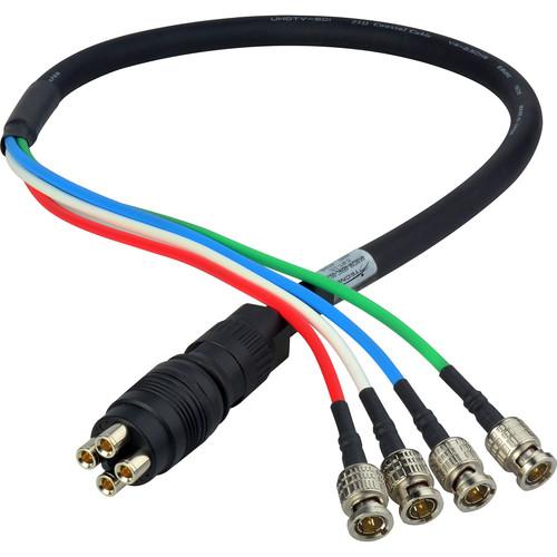 Laird Digital Cinema 4K UHD Canare 3G HD-SDI 4-Channel DIN Male to BNC Camera Breakout Cable