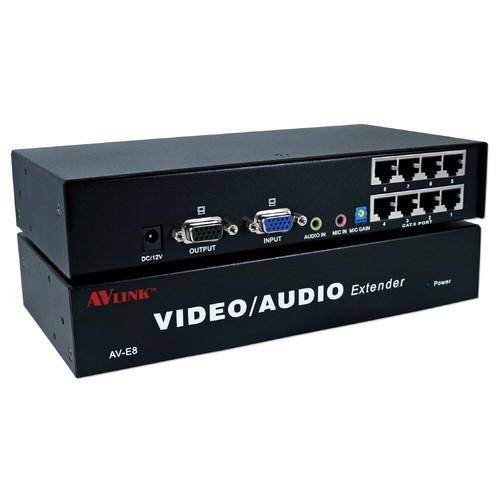QVS VAC5-EX8 VGA QXGA Stereo Audio over CAT5e Transmitter Module with Local VGA Audio & 8 RJ45 Ports