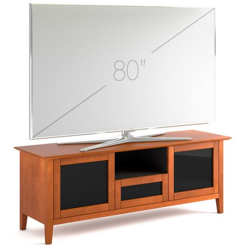 Salamander Designs Audio Video Cabinet in Light Cherry with Smoked Glass Doors