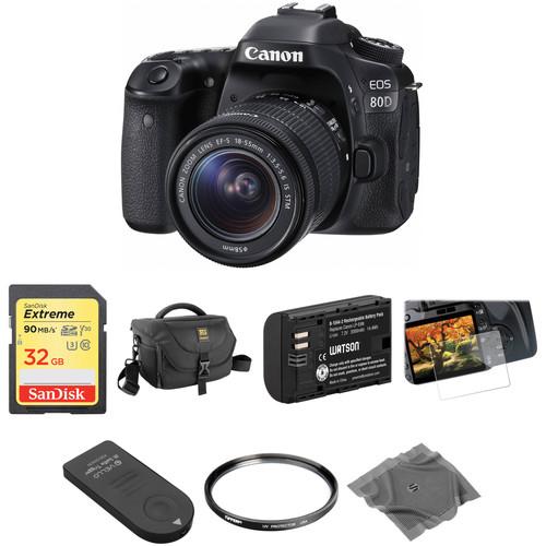 Canon EOS 80D DSLR Camera with 18-55mm Lens Basic Kit