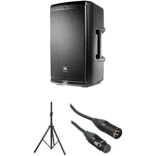 JBL 10" Two-Way Powered Speaker System with Stand and Cable Kit
