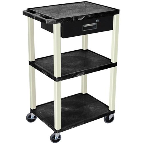 Luxor WT42 WTD 42" Tuffy 3-Shelf Cart with Drawer
