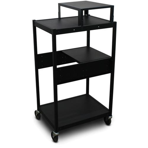Marvel Vizion Spartan Series MVBFES2418-01 Classroom Media Projector Cart with 1 Pull-Out Side Shelf & Expansion Shelf