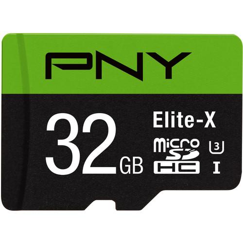 PNY Technologies 32GB Elite-X UHS-I microSDHC Memory Card with SD Adapter
