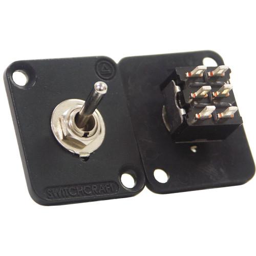 Switchcraft EH Series Toggle Switch Locking DPDT Connector with Black Flange