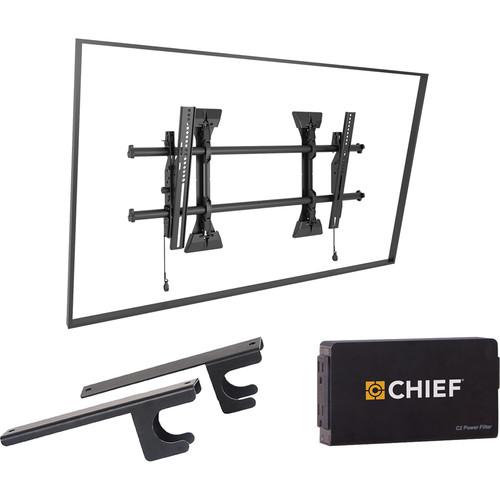 Chief Fusion Medium Tilt Wall TV Mount with CAT5 Surge CPU Adapter & Power Filter Kit