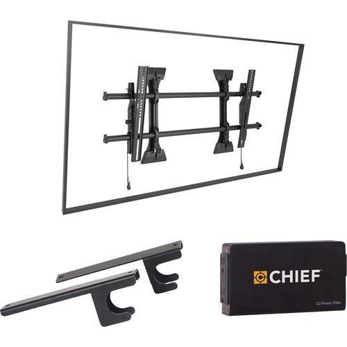 Chief Fusion Tilt Wall TV Mount with CAT5 Surge CPU Adapter & Power Filter Kit
