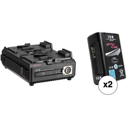 IDX System Technology Two 14.4V 91Wh Li-Ion V-Mount Batteries & Dual Charger PSU Kit