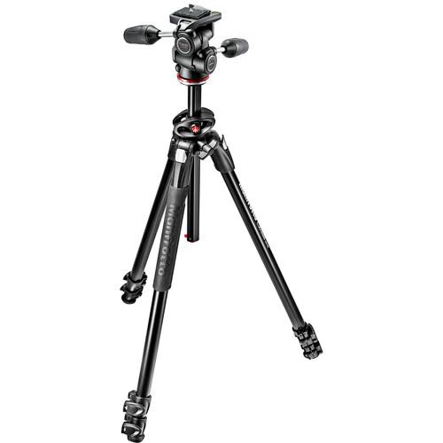 Manfrotto MK290DUA3-3WUS 290 Dual Aluminum Tripod with 3-Way Pan Tilt Head