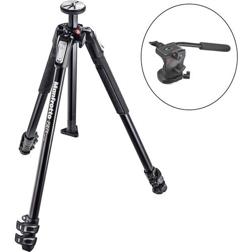 Manfrotto MT190X3 3-Section Tripod with 700RC2 Mini Fluid Video Head Kit