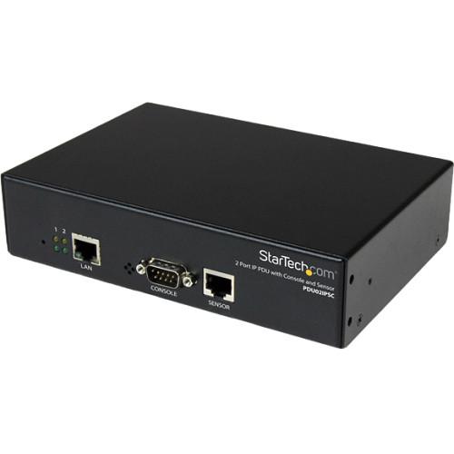 StarTech 2-Port Switched IP PDU Power Switch w RS232 Console and Sensor Ports