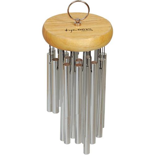 Tycoon Percussion 12 Chrome Hand Chimes on Siam Oak Bar