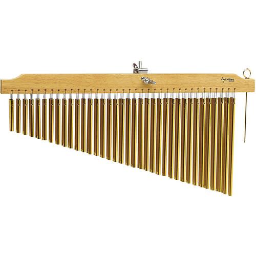 Tycoon Percussion 72 Gold Bar Chimes on Natural Finish Wood Bar