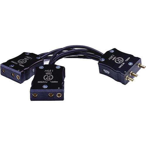 Mole-Richardson Male Bates to Two Female Bates Non-Fused Adapter