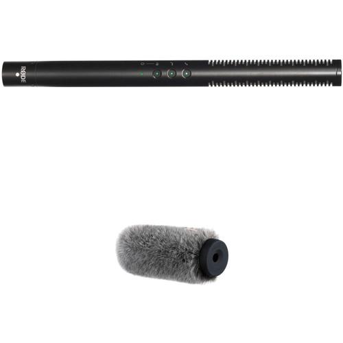 Rode NTG4 Directional Condenser Microphone and Auray Fur Windshield Kit